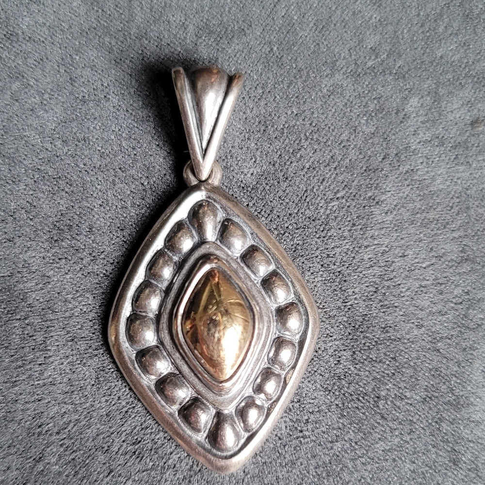James Avery Beaded 925 Silver and 14kt Gold Pendan